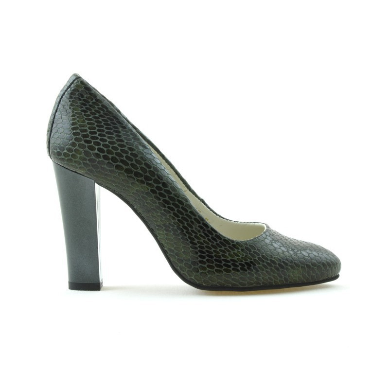 Chaussures élégantes femme 1214 croco vert