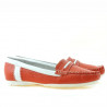 Mocassins femme 619 rouge+blanc