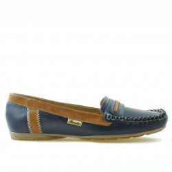 Mocassins femme 619 indigo+marron
