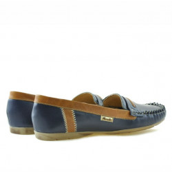 Mocassins femme 619 indigo+marron