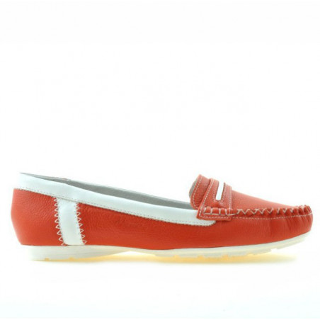 Mocassins femme 619 rouge+blanc
