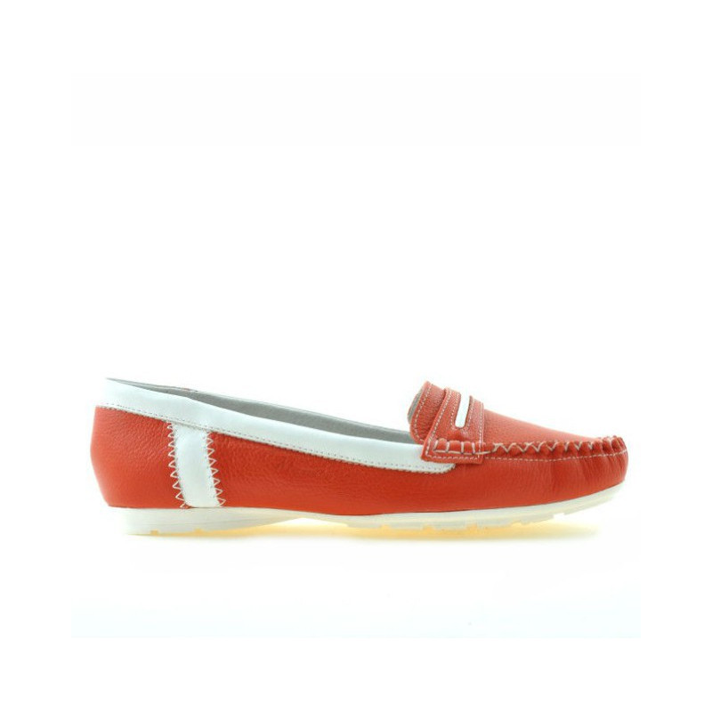 Mocassins femme 619 rouge+blanc