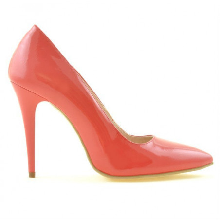 Chaussures élégantes femme 1241 vernis rouge corail