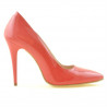 Chaussures élégantes femme 1241 vernis rouge corail