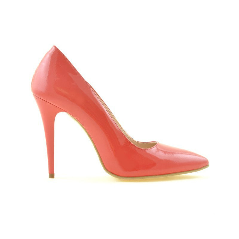 Chaussures élégantes femme 1241 vernis rouge corail