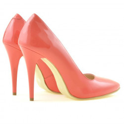 Chaussures élégantes femme 1241 vernis rouge corail