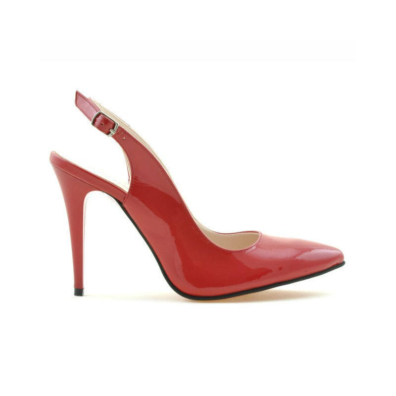 Sandales femme 1235 vernis rouge