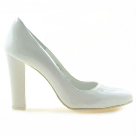 Chaussures élégantes femme 1214 vernis blanc