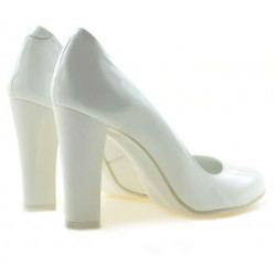 Chaussures élégantes femme 1214 vernis blanc